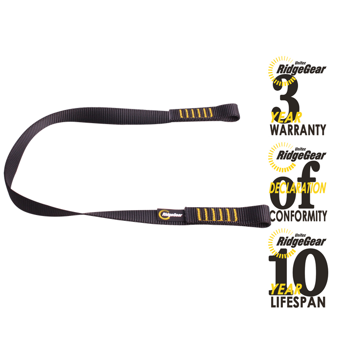 Restraint Lanyard Single Leg Webbing 1.3m Ridgegear RGL5/1.3 - White Wolf Safety