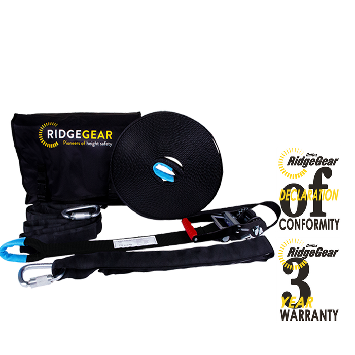 Temporary Fall Arrest Web Lifeline Kit 10m / 20m Ridgegear RGHL1 - White Wolf Safety
