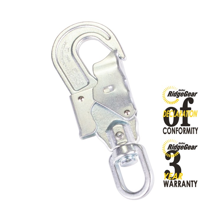Double Action Swivel Snap Hook 21mm with Retaining Eye Ridgegear RGK45 - White Wolf Safety