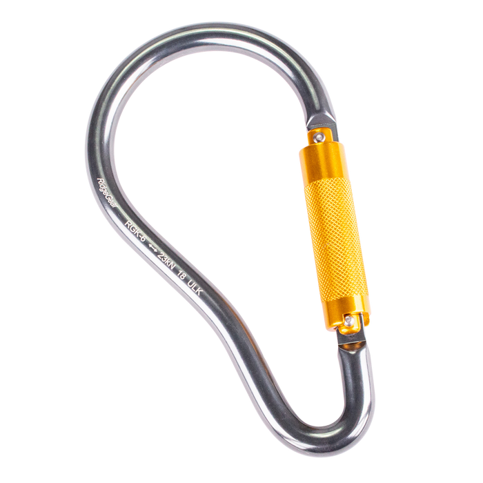 Twistlock Scaffold Karabiner 54mm Aluminium Captive Pin Ridgegear RGK6 - White Wolf Safety
