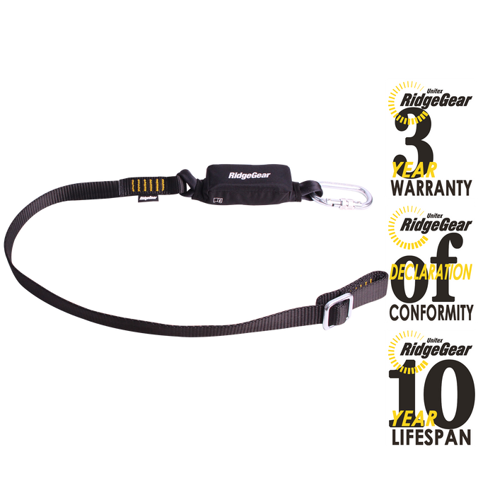Adjustable Shock Absorber Lanyard 1.8m Ridgegear RGL13/1.8 - White Wolf Safety