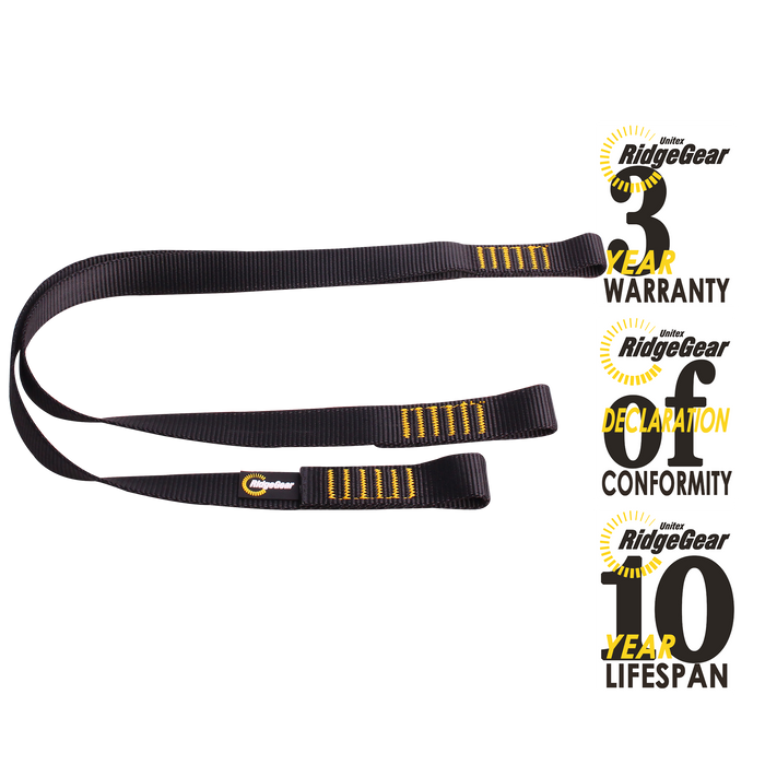 Restraint Lanyard Twin Leg Webbing 1.3m Ridgegear RGL14/1.3 - White Wolf Safety