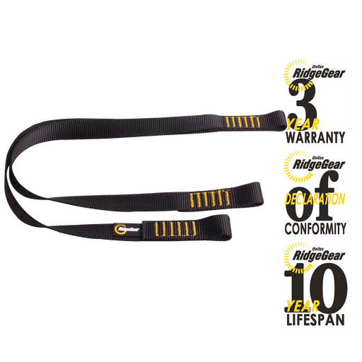 Restraint Lanyard Twin Leg Webbing 1.3m Ridgegear RGL14/1.3 - White Wolf Safety