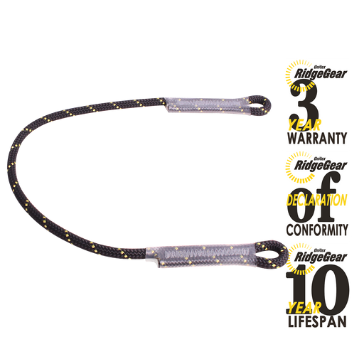 Restraint Lanyard Single Leg Rope 1.3m Ridgegear RGL5R/1.3 - White Wolf Safety