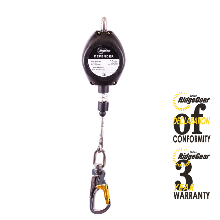 Defender Fall Arrest Block 6m Wire Ridgegear RGA6 DEF - White Wolf Safety