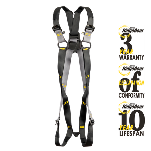 Full Body Climbing Harness Rope Rings Standard Small X-Small Ridgegear Adventure RGH14-RR - White Wolf Safety