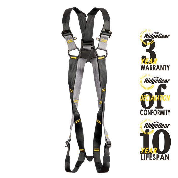 Full Body Climbing Harness Rope Rings Standard Small X-Small Ridgegear Adventure RGH14-RR - White Wolf Safety