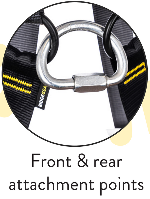 Full Body Climbing Harness Standard Small X-Small Ridgegear Adventure RGH14 - White Wolf Safety