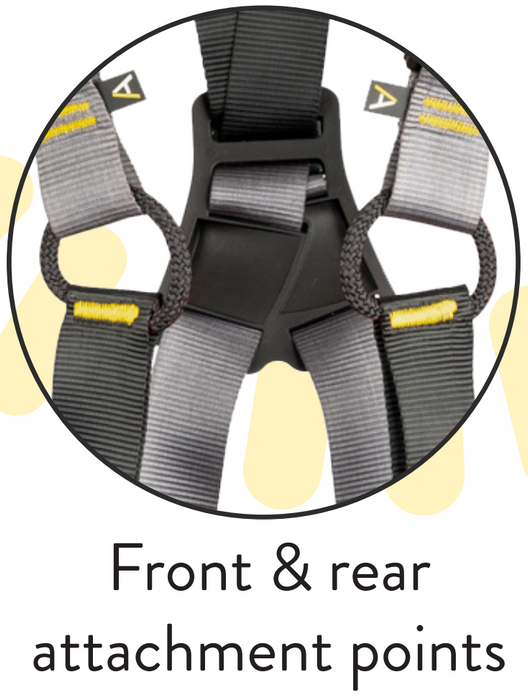 Full Body Climbing Harness Rope Rings Standard Small X-Small Ridgegear Adventure RGH14-RR - White Wolf Safety