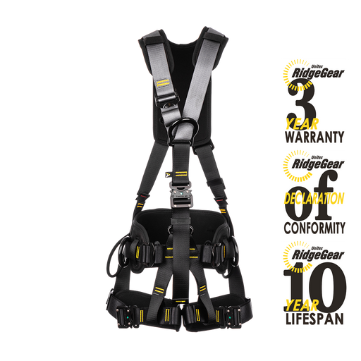 Work Positioning Comfort Safety Harness 4-Point Support Pads Premier Multitask Ridgegear RGH15 - White Wolf Safety