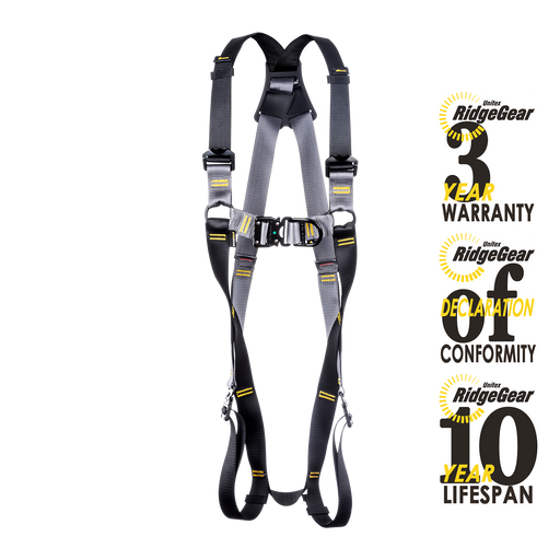 Safety Harness FAST FIT 2-Point Front & Rear D Ridgegear RGH2FF - White Wolf Safety