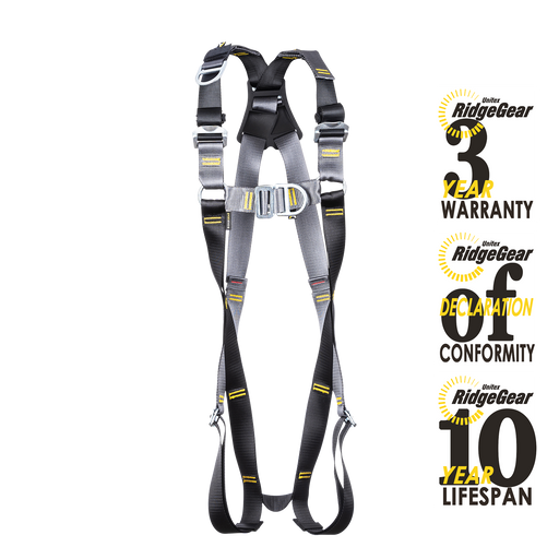 Rescue Harness Lightweight 3-Point Front D Ring Rear Rescue Confined Space Ridgegear RGH5 - White Wolf Safety