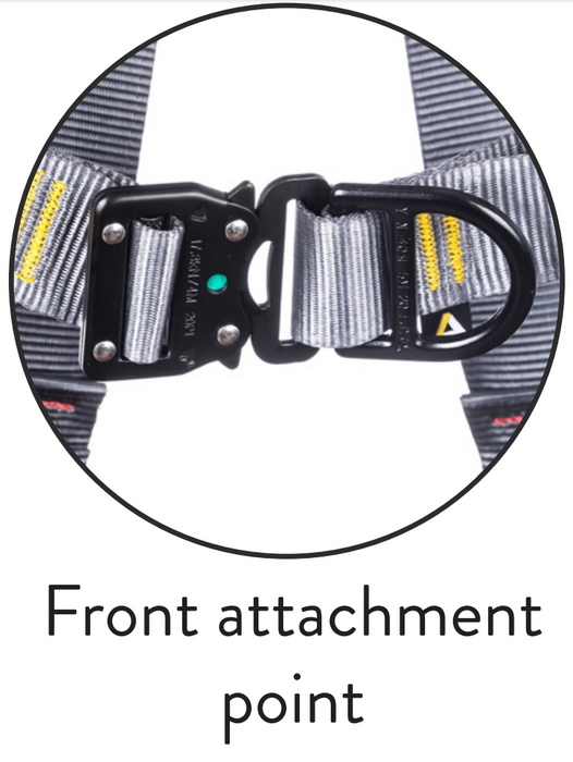 Deluxe Comfort Safety Harness 4-Point Front Rear Side D Quick Release Ridgegear RGH6 - White Wolf Safety