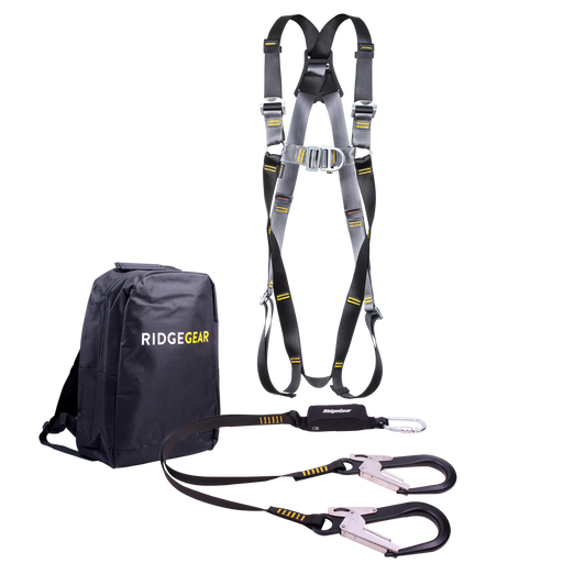 Scaffolders Twin Leg Harness Lanyard Kit - 2-point Harness, Shock Lanyard Ridgegear RGHK4 - White Wolf Safety