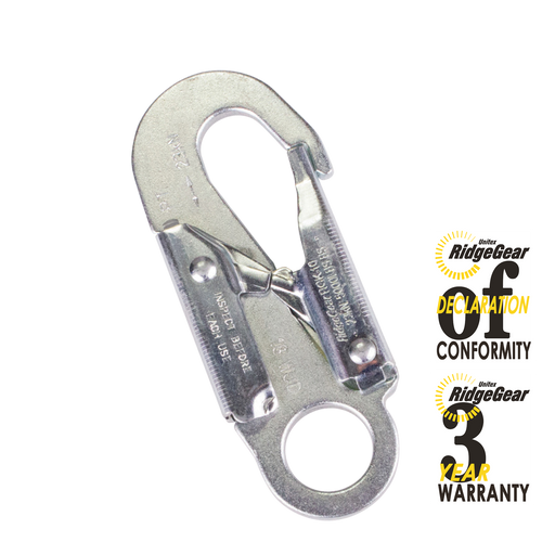 Double Action Snap Karabiner Hook 20mm Zinc Steel Ridgegear RGK10 - White Wolf Safety