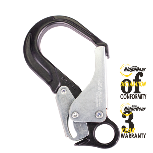 Double Action ANSI approved Scaffold Karabiner 62mm Retaining Eye Ridgegear RGK88 - White Wolf Safety