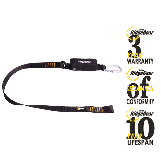 Shock Absorber Web Lanyard Single Leg 1.3m RidgegearRGL1/1.3 - White Wolf Safety