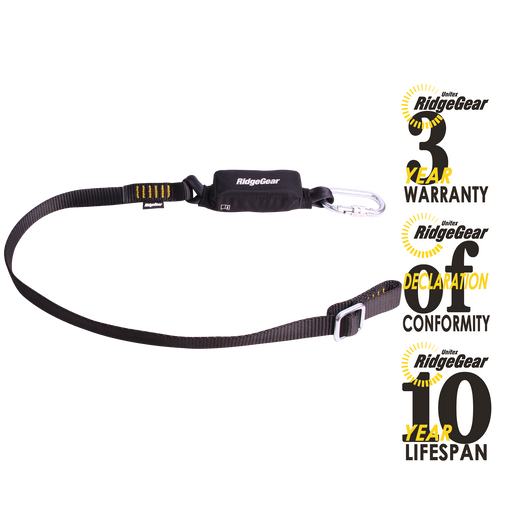 Adjustable Shock Absorber Lanyard 1.8m Ridgegear RGL13/1.8 - White Wolf Safety