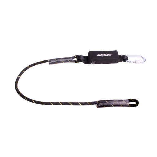 Shock Absorber Rope Lanyard Single 1.3m Ridgegear RGL2/1.3 - White Wolf Safety