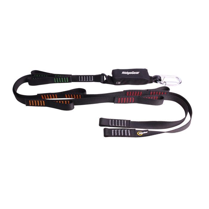 Twin Leg Webbing Tie Back Shock Absorber Lanyard Ridgegear RGL29 - White Wolf Safety