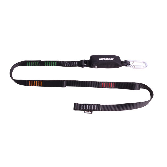 Single Leg Webbing Tie Back Shock Absorber Lanyard Ridgegear RGL30 - White Wolf Safety