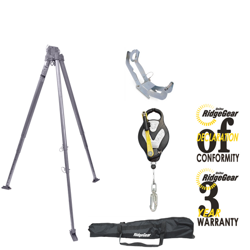 Rescue Tripod STANDARD Winch Recovery Kit 15m + Bag Ridgegear RGR1/TRIPODKIT2 - White Wolf Safety