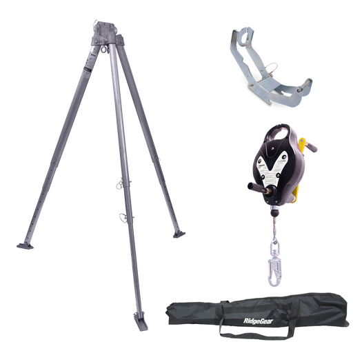 Rescue Tripod STANDARD Steady Winch Recovery Kit + Bag 15m Ridgegear RGR1/TRIPODKIT3 - White Wolf Safety