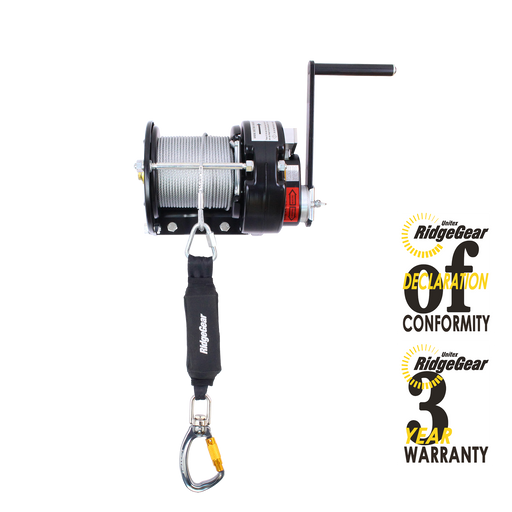 Rescue Winch 15m Confined Space WLL 140kg Ridgegear RGR7 - White Wolf Safety