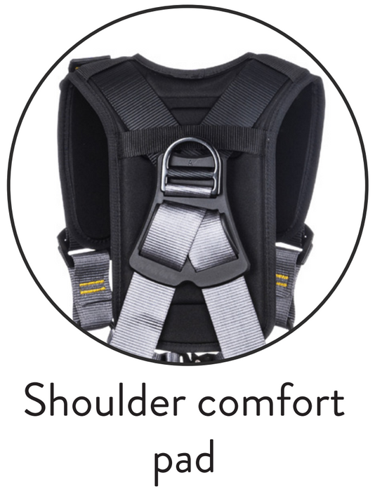 Deluxe Comfort Safety Harness 4-Point Front Rear Side D Quick Release Ridgegear RGH6 - White Wolf Safety